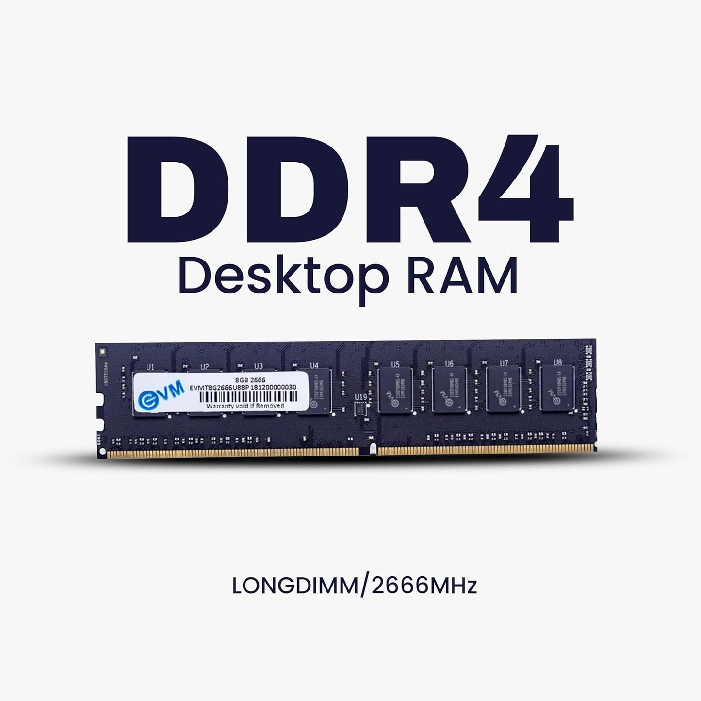 EVM 8GB DDR4 2666MHz Desktop RAM | CL19 | Long-DIMM Memory Module