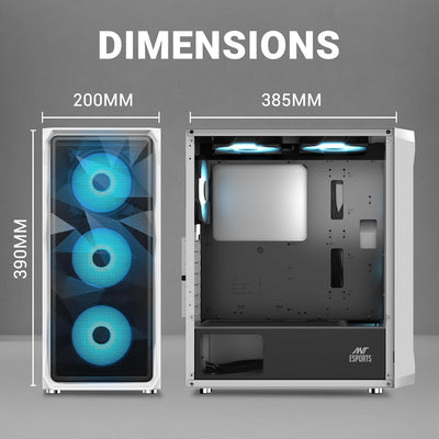 Reboxx Sigma Intel Gaming PC | Intel Core i7 8th Gen | 8GB RX 580 Graphics | RGB Glass Cabinet | DDR4 RAM | NVMe SSD | Windows 11 Pro | Wi-Fi | 2 Years Warranty | New
