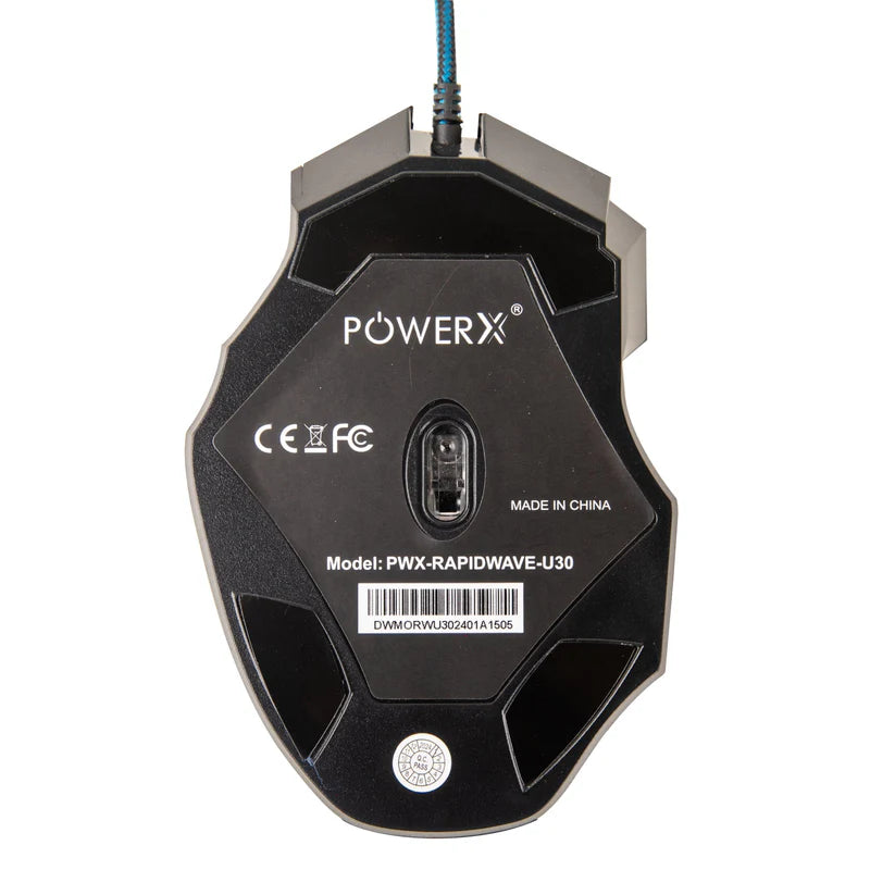 POWERX RAPIDWAVE - U30 Wired RGB Gaming Mouse | 3200 DPI | 7-Button Gaming Mouse