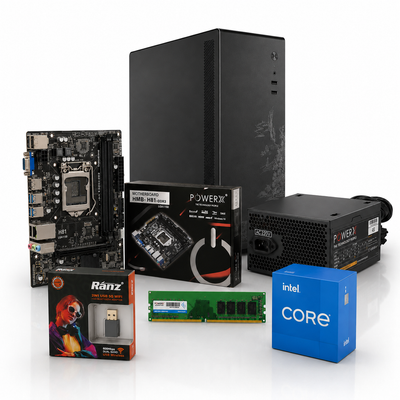 PowerX V100 SFF Desktop Full Set | Intel Core i5 4th Gen | 21.5" FHD Frameless Monitor | USB 2.0 | HDMI | Win 10 Pro | Business PC