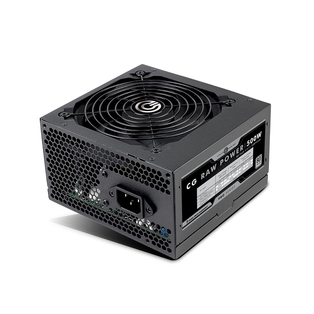 Circle CG RAW Power 500W Power Supply | 80 Plus White Certified | Gaming PSU