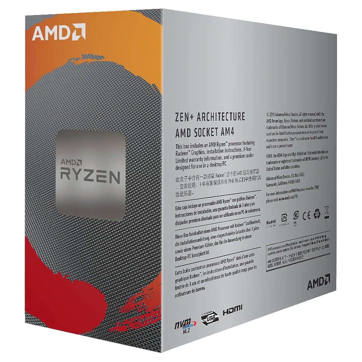 AMD Ryzen 3 3200G Processor with Radeon Vega 8 Graphics | AM4 Desktop CPU | 4 Cores & 4 Threads