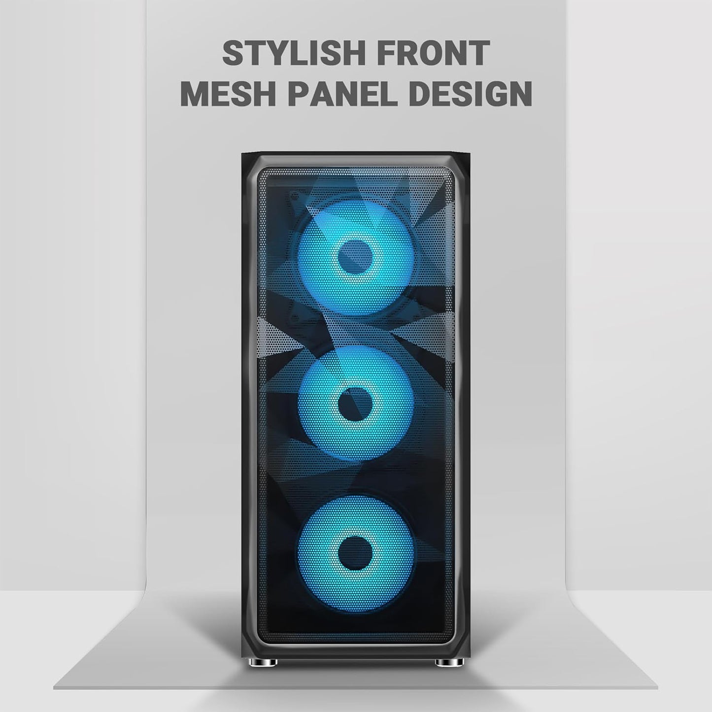 Ant Esports ICE-112 Gaming Cabinet Black | Mid Tower ATX Cabinet | 3 Pre-Installed ARGB Fans