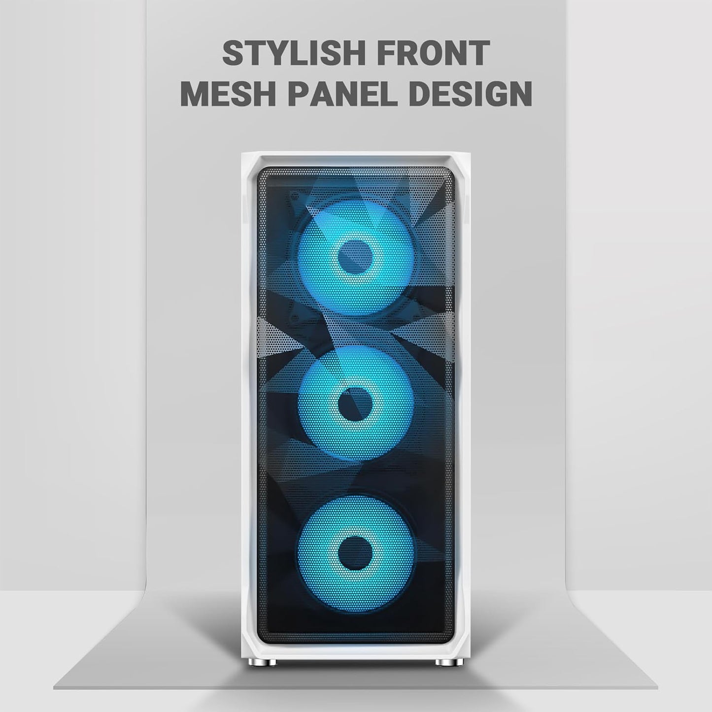 Ant Esports ICE-112 Gaming Cabinet White | Mid Tower ATX Cabinet | 4 Pre-Installed ARGB Fans