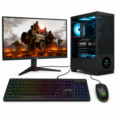 Reboxx Sigma X Ryzen Gaming PC | Ryzen 5 5600 | RTX 3050 6GB | DDR4 RAM | 27" 200Hz Gaming Setup