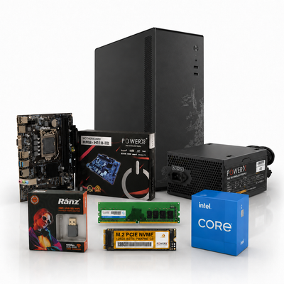 PowerX V100 SFF Desktop Full Set | Intel Core i3 6th Gen | 21.5" FHD Frameless Monitor | USB 3.0 | HDMI | Win 11 Pro | Business PC