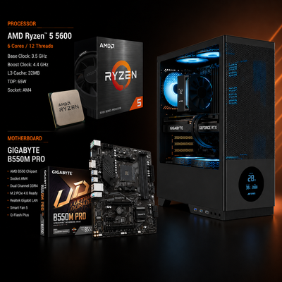 Reboxx Delta Ryzen Gaming PC Mid2 | 4GB RX 550 Graphics | AMD Ryzen 5 5500 | 16GB XPG DDR4 RAM