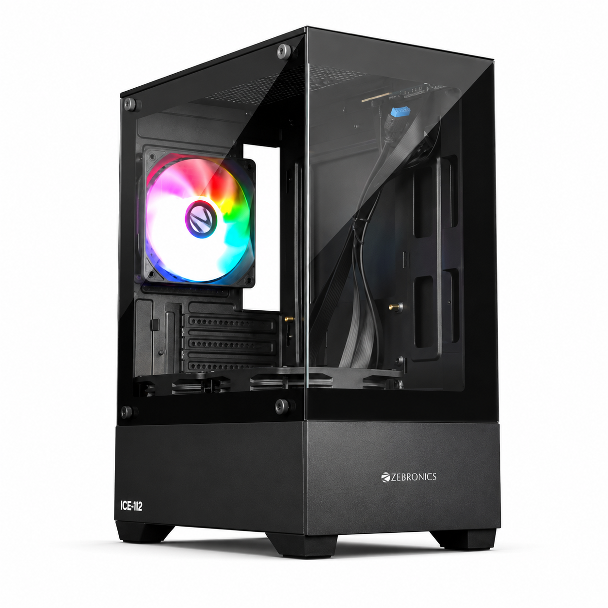 Zebronics ZEB-ICECAP Gaming Cabinet | Mid Tower Gaming Chassis | Tempered Glass