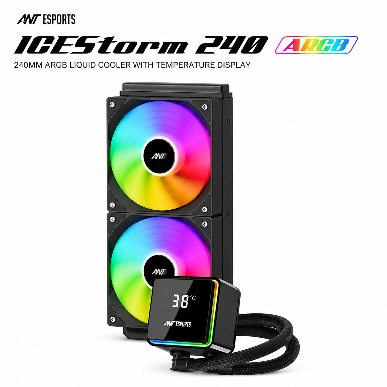 Ant Esports ICEStorm 240 ARGB AIO Liquid Cooler | 240mm CPU Liquid Cooler | AM5 & LGA1851 Compatible