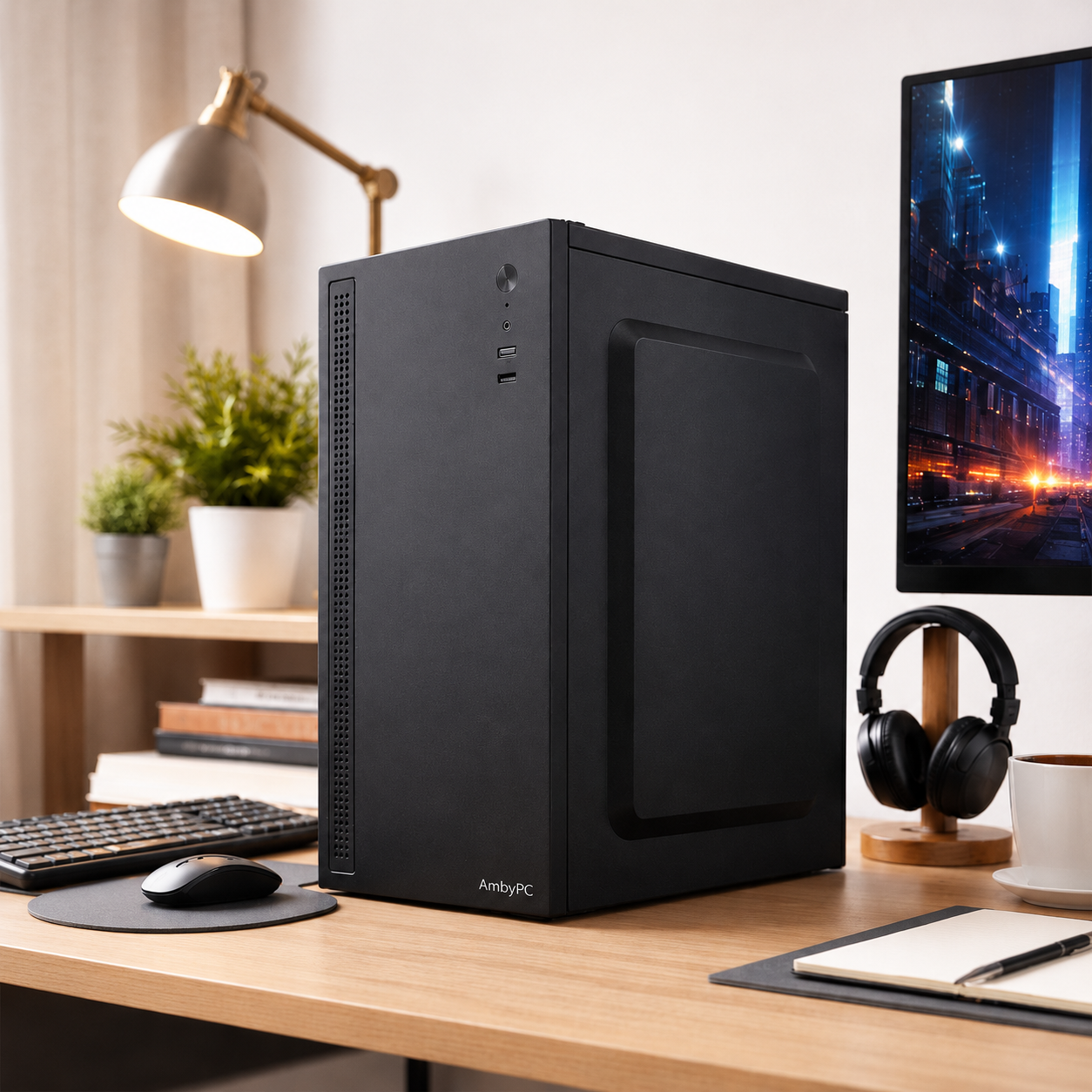 AmbyPC BizDesk 2i0 Mid Tower SFF Desktop | DDR3 | Win 10 Pro | Business PC