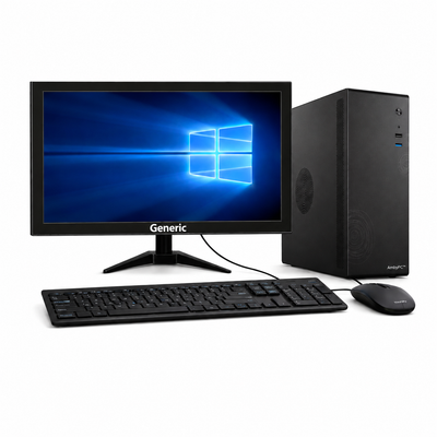 AmbyPC BizDesk 7i0FS SFF Desktop Full Set | Intel Core i3 7th Gen | 19" HD Monitor | USB 3.0 | HDMI | Win 11 Pro | Business PC
