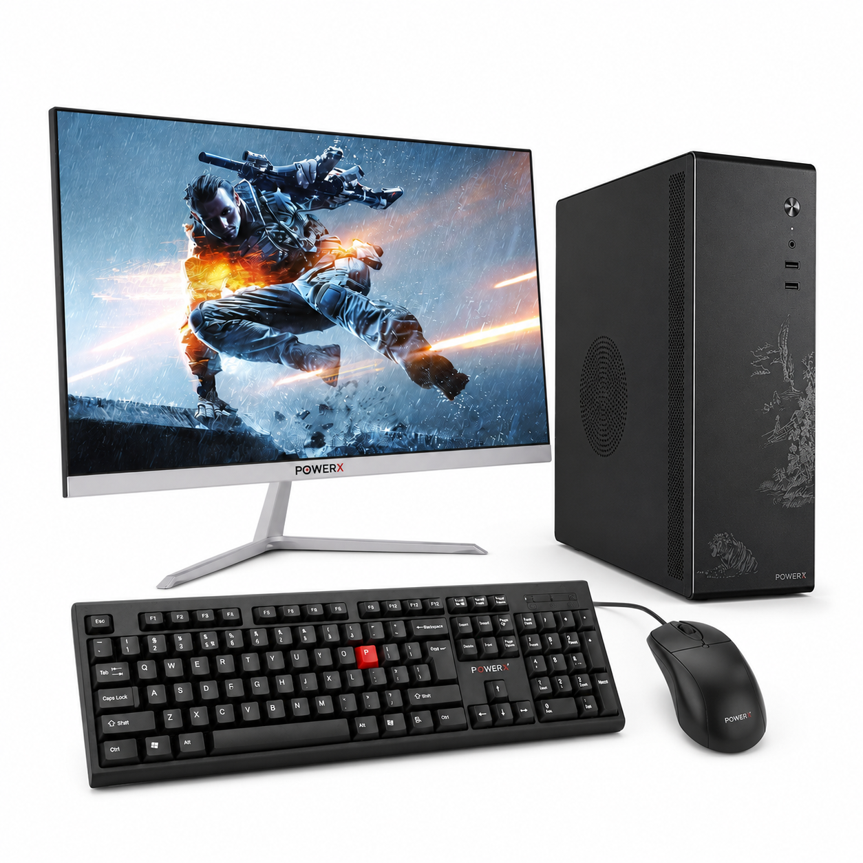 PowerX V100 SFF Desktop Full Set | Intel Core i3 6th Gen | 21.5" FHD Frameless Monitor | USB 3.0 | HDMI | Win 11 Pro | Business PC