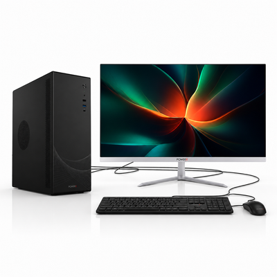 PowerX V100 Small Form Factor (SFF) Desktop PC Full Set | Intel Core i3 6th Gen | 21.5" Full HD Frameless Monitor | USB 3.0 | HDMI | Windows 11 Pro | Business PC | New
