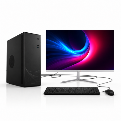 PowerX N100 Slim Small Form Factor (SFF) Desktop PC Full Set | Intel Core i5 6th Gen | 21.5" Full HD Frameless Monitor | Windows 11 Pro | Business PC | New
