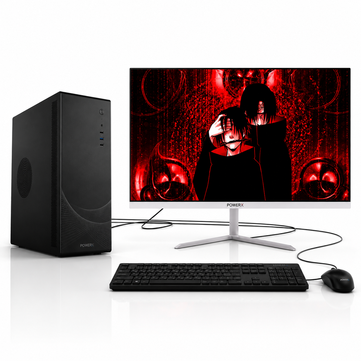 PowerX N100 Slim Small Form Factor (SFF) Desktop PC Full Set | Intel 9th Gen Processor | 21.5" Full HD Frameless Monitor | USB 3.0 | HDMI | Windows 11 Pro | Business PC | New