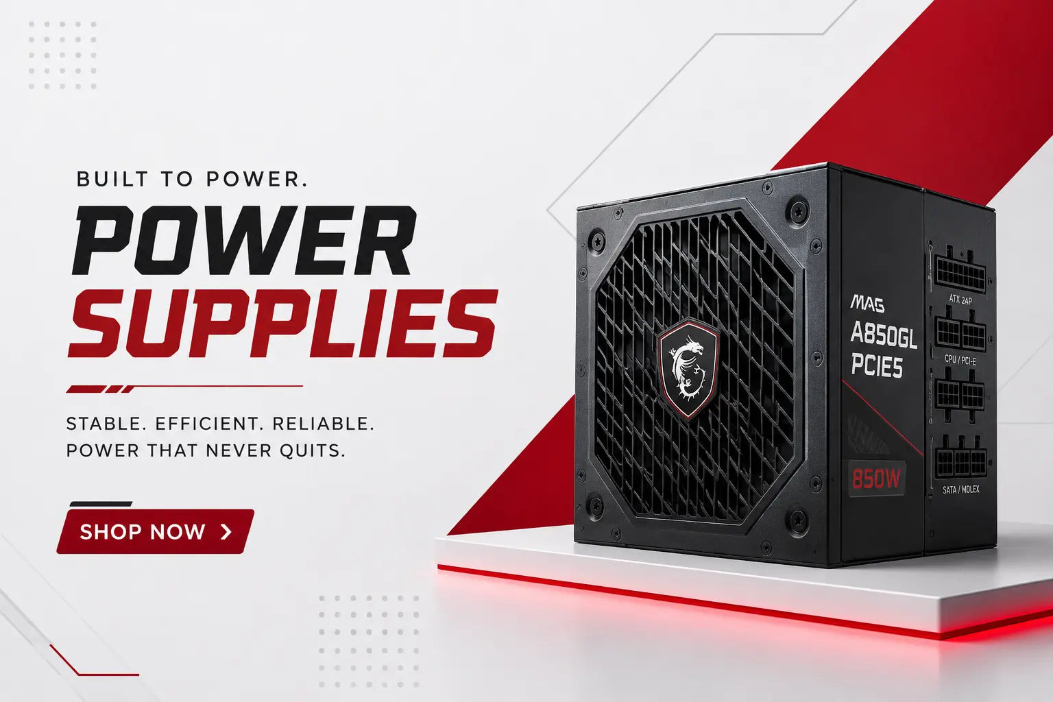 Reboxx Power Supplies category banner with the text "Power Supplies" and "Shop Now".