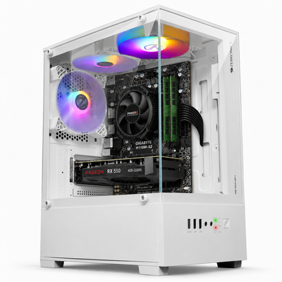 Reboxx Alpha Intel Gaming PC | Intel Core i5 6th Gen | 4GB RX 550 Graphics | Glass Cabinet | DDR4 RAM | NVMe SSD | Windows 11 Pro | Wi-Fi | 2 Years Warranty | New