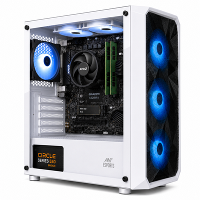 Reboxx Gamma Intel Gaming PC | Intel Core i5 6th Gen | 4GB RX 550 Graphics | RGB Glass Cabinet | DDR4 RAM | NVMe SSD | Windows 11 Pro | Wi-Fi | 2 Years Warranty | New