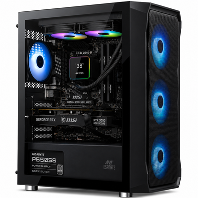 Reboxx Sigma X Ryzen Gaming PC | AMD Ryzen 5 5600 | 6GB RTX 3050 Graphics | RGB Glass Cabinet | DDR4 RAM | NVMe SSD | Windows 11 Pro | Wi-Fi | 2 Years Warranty | New