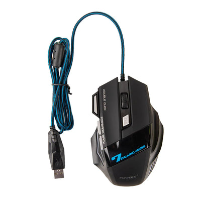 POWERX RAPIDWAVE - U30 Wired RGB Gaming Mouse | 3200 DPI | 7-Button Gaming Mouse