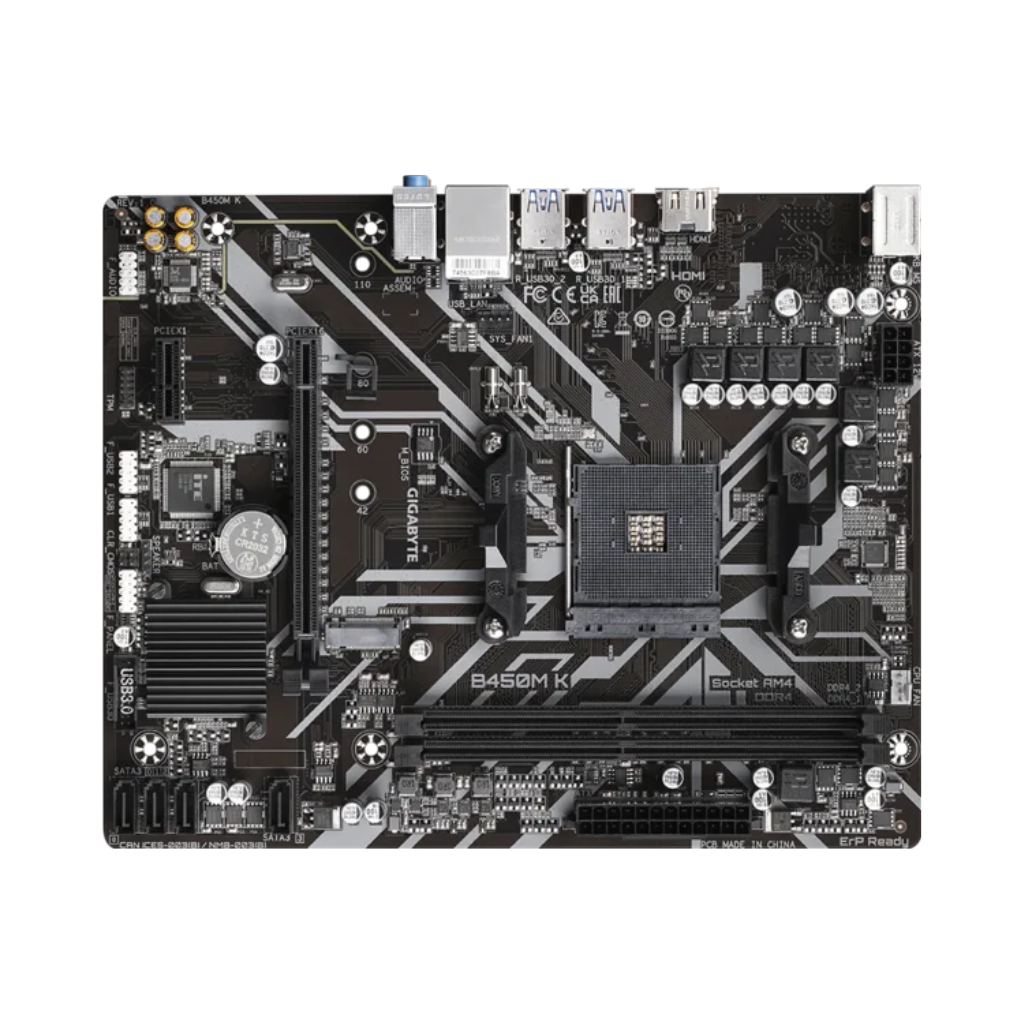 Gigabyte B450M K Motherboard | AMD AM4 Micro-ATX | DDR4 Gaming Motherboard