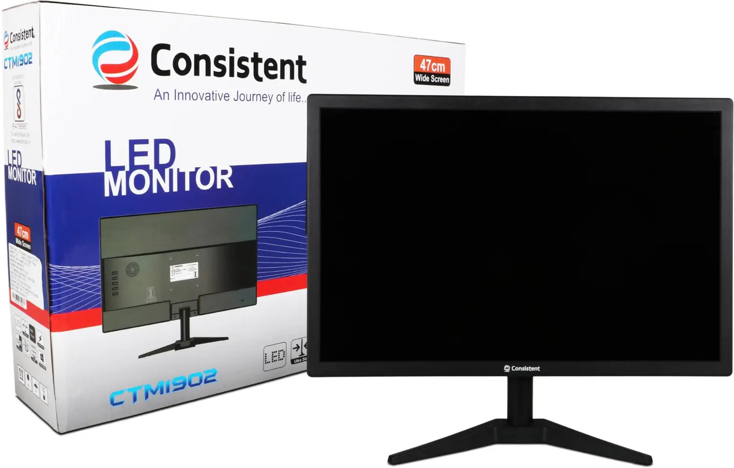 Consistent 19" Wide Monitor | HD LED Display | HDMI + VGA | 60Hz Monitor